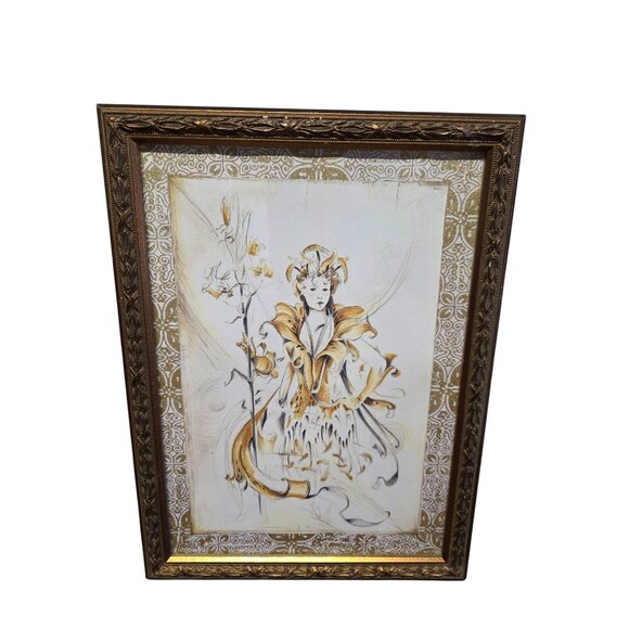 Vintage Bombay Company Framed Tiger Lily Fairy Print Wall Decor Art - Picture 4 of 10